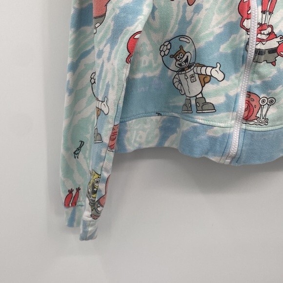 Nickelodeon Cropped Hoodie Sweatshirt Full Zip Medium SpongeBob Gary - Picture 5 of 8